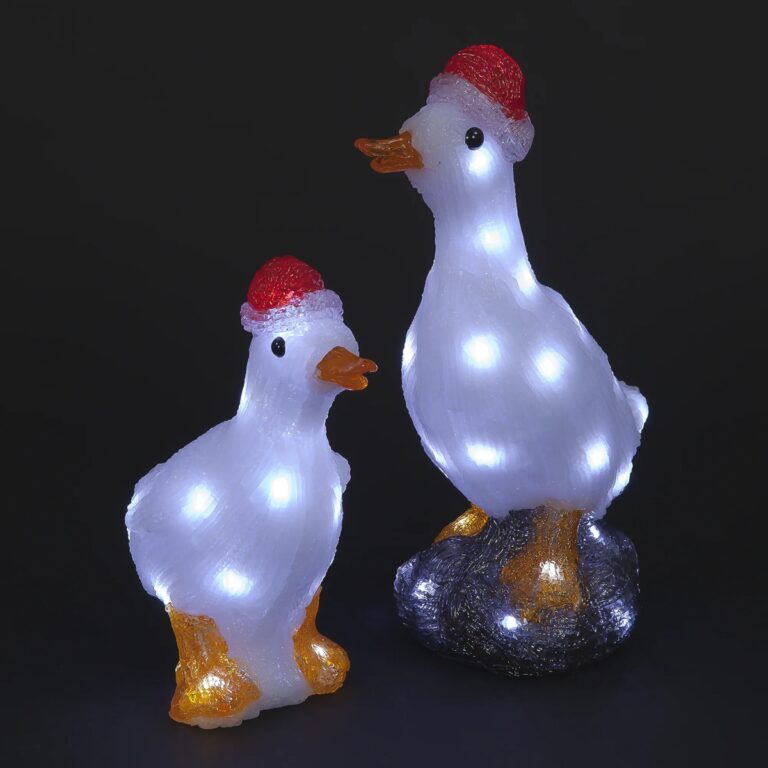5029936981530 1 SnowTime Light Up Acrylic Santa Ducks Christmas Decoration.jpg
